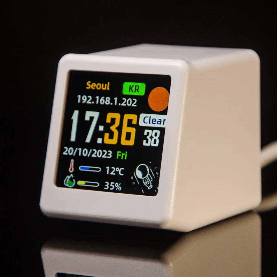 GeekMagic Ultra Smart WiFi Weather Station Bed Clock with Photo Album Gif Animation Desktop Decoration